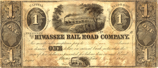 $1 Hiwassee RR scrip